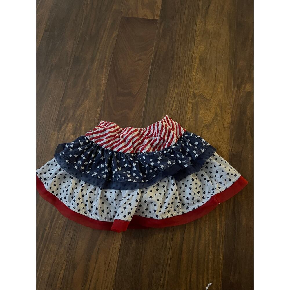 Way To Celebrate Girls 2T Patriotic Tutu Skirt Stars Stripes Red White Blue